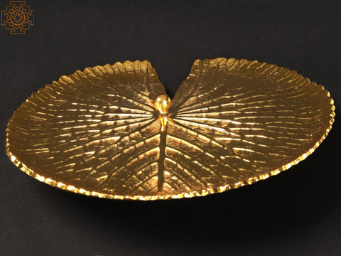 11" Brass with Gold Plated Lotus Plate | Wall Decor