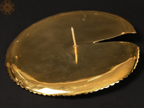 11" Brass with Gold Plated Lotus Plate | Wall Decor