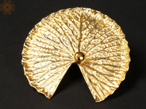 5" Brass with Gold Plated Lotus Leaf | Wall Decor