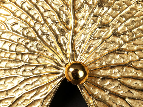 5" Brass with Gold Plated Lotus Leaf | Wall Decor
