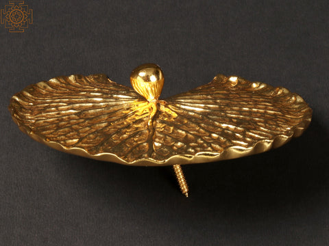 5" Brass with Gold Plated Lotus Leaf | Wall Decor