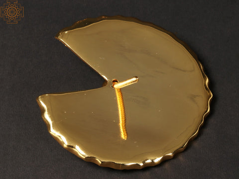 5" Brass with Gold Plated Lotus Leaf | Wall Decor
