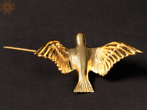 7" Brass with Gold Plated Wall Decor Bird