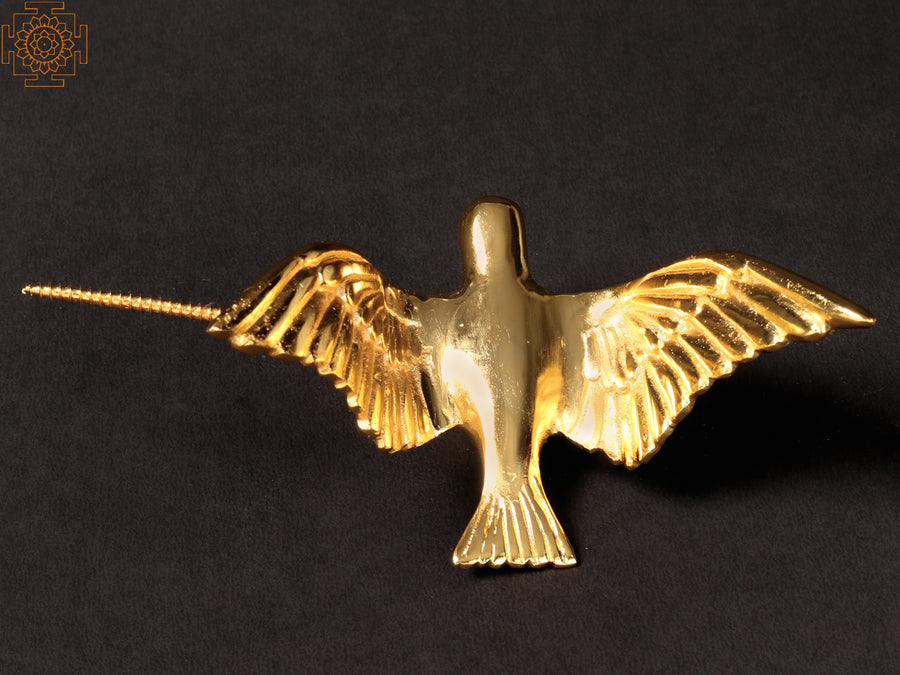 7" Brass Gold Plated Bird Wall Hanging Decor
