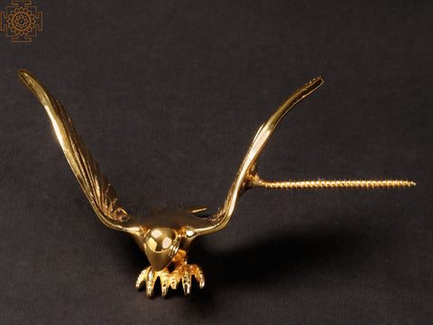 7" Brass with Gold Plated Wall Decor Bird