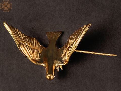 7" Brass with Gold Plated Wall Decor Bird