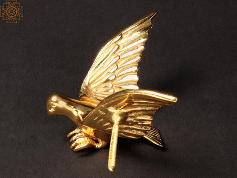 7" Brass with Gold Plated Wall Decor Bird