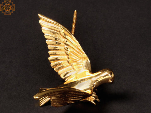 7" Brass with Gold Plated Wall Decor Bird
