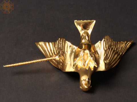 7" Brass with Gold Plated Wall Decor Bird