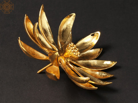 6" Brass with Gold Plated Double Layer Sun Flower | Wall Decor