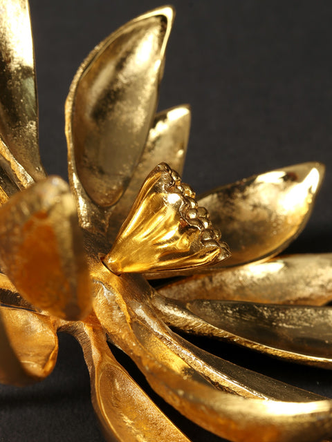 6" Brass with Gold Plated Double Layer Sun Flower | Wall Decor