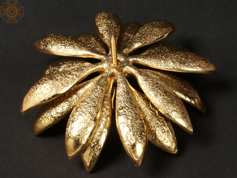 6" Brass with Gold Plated Double Layer Sun Flower | Wall Decor