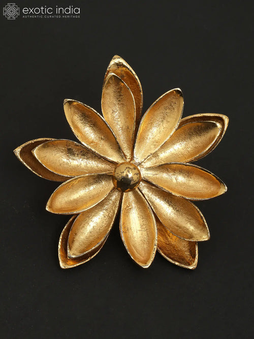 Brass Flower Wall Hanging with Gold Plating