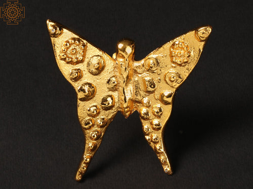3" Gold Plated Brass Butterfly Wall Hanging