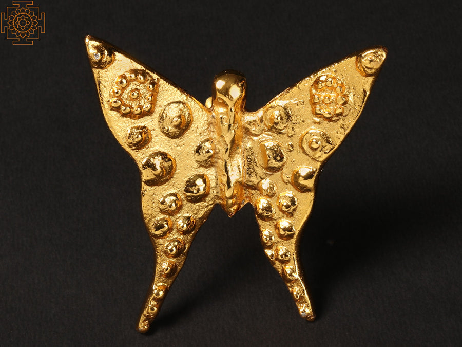 3" Gold Plated Brass Butterfly Wall Hanging
