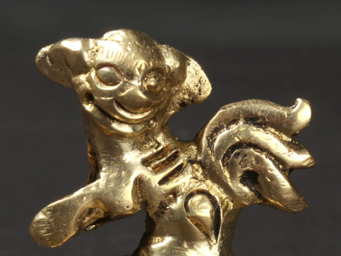 2'' Small Three Tail Fox Brass Statue