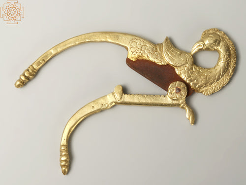7" Brass Parrot Design Nut Cracker Home Decor Sculpture