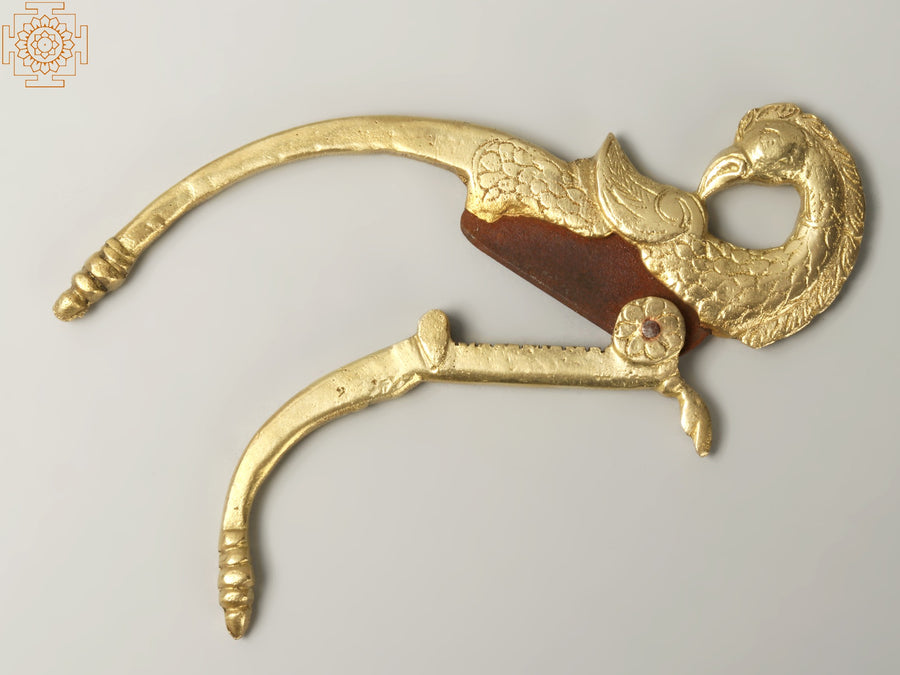 7" Brass Parrot Design Nut Cracker Home Decor Sculpture