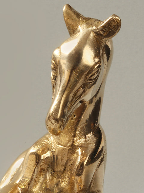 7'' Reclining Horse Brass Statue | Animal Figurine