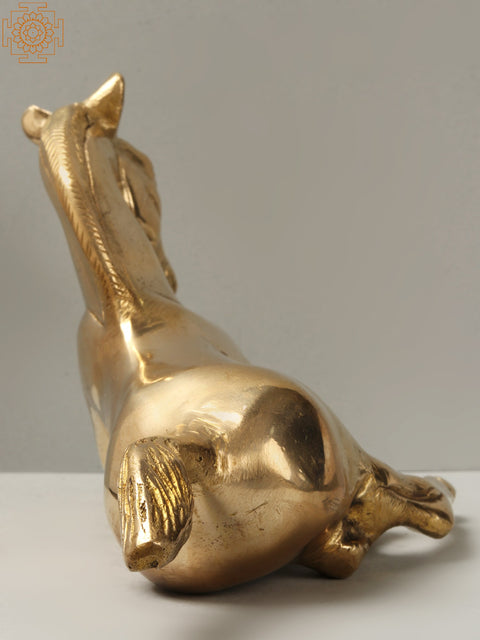 7'' Reclining Horse Brass Statue | Animal Figurine