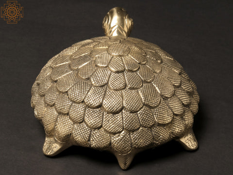 9" Protective Spherical Shell Brass Tortoise