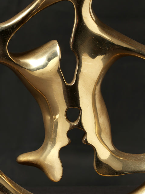 10" Lovers Rubbing Their Noses | Brass Decor Showpiece