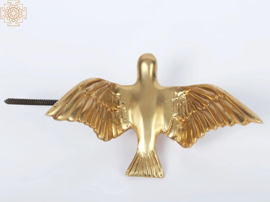 6" Brass Wall Hanging Birds Sculpture with Screw-On Wings