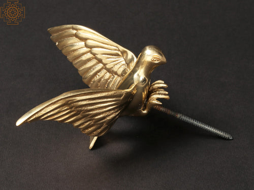 8" Brass Wall Hanging Birds Statue for Home Decor
