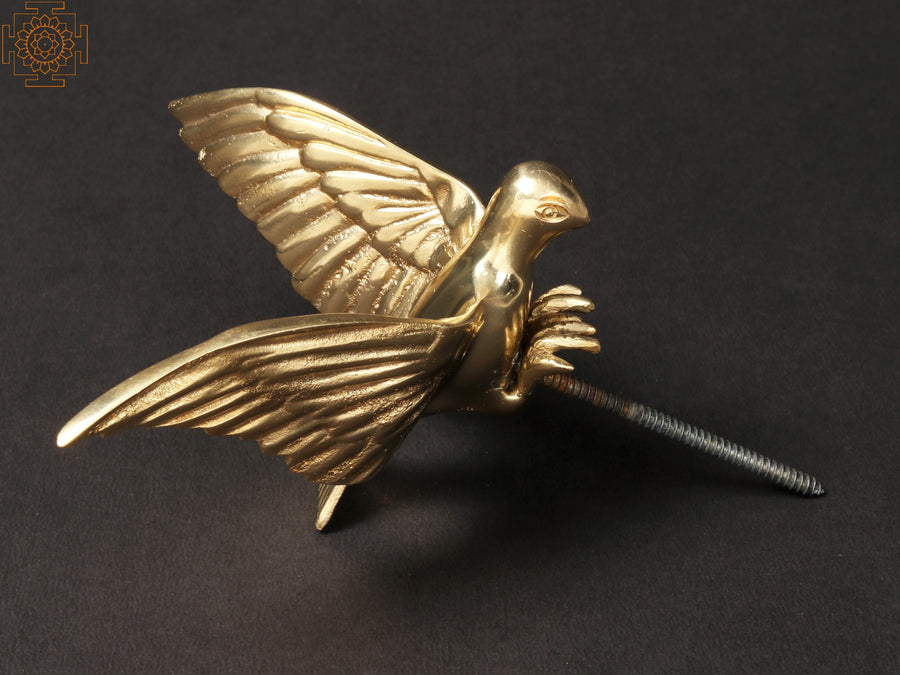 8" Brass Wall Hanging Birds Statue for Home Decor