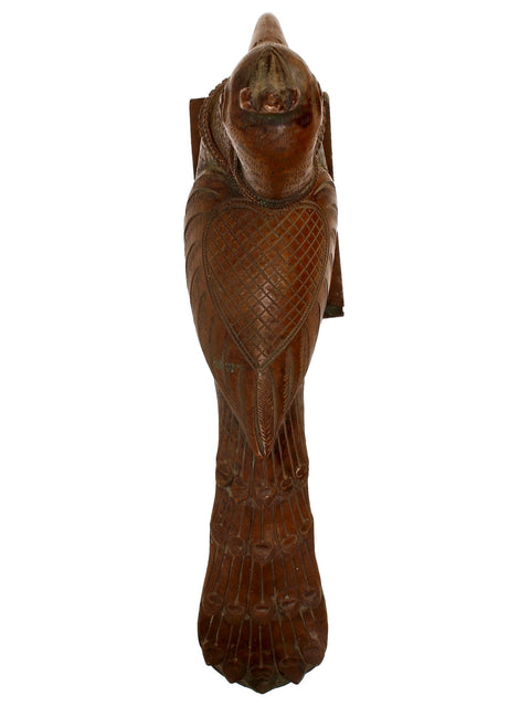 13" Peacock with Snake | Brass Statue