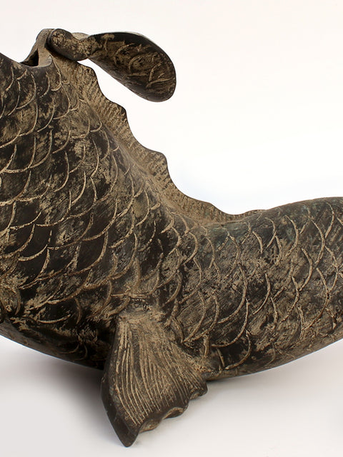 11" Brass Koi Fish Figurine | Designer Showpiece