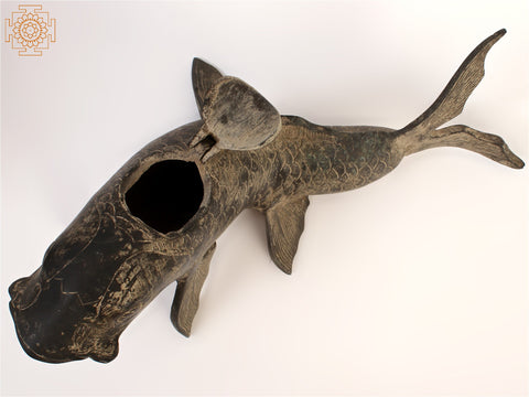 11" Brass Koi Fish Figurine | Designer Showpiece