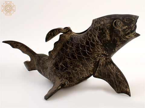 11" Brass Koi Fish Figurine | Designer Showpiece
