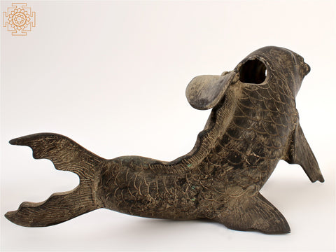 11" Brass Koi Fish Figurine | Designer Showpiece