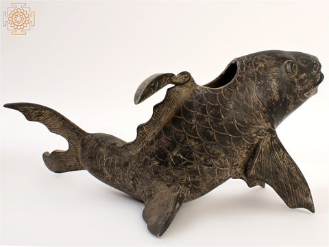 11" Brass Koi Fish Figurine | Designer Showpiece