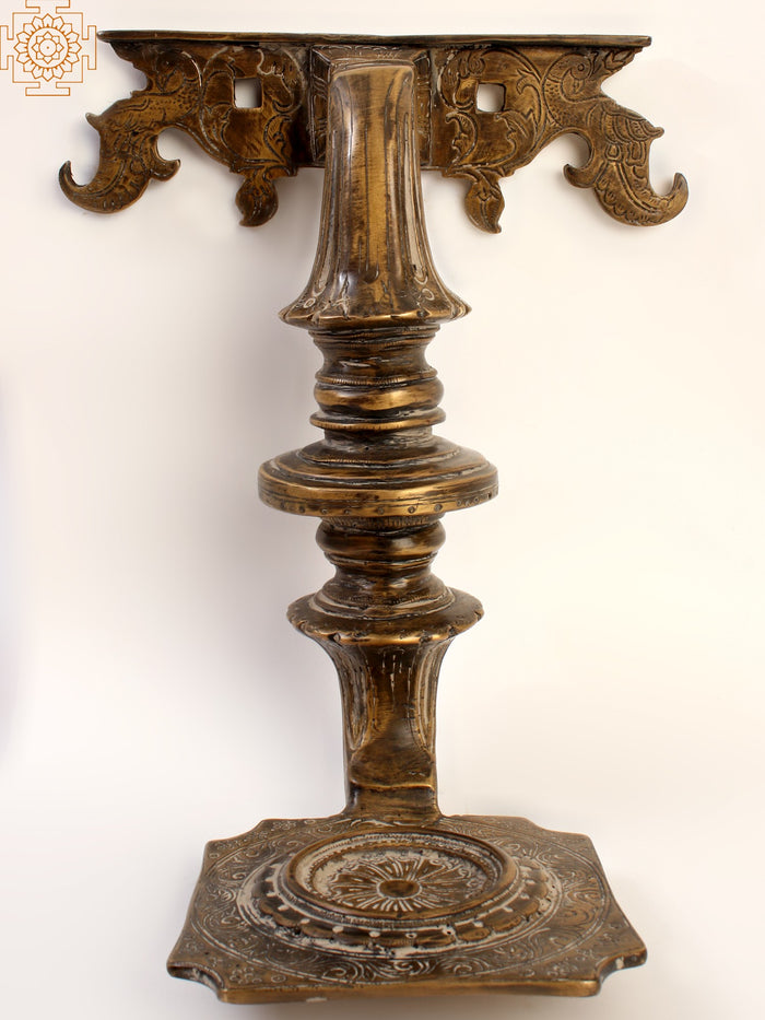10" Brass Candle Diya Wall Holder for Pooja