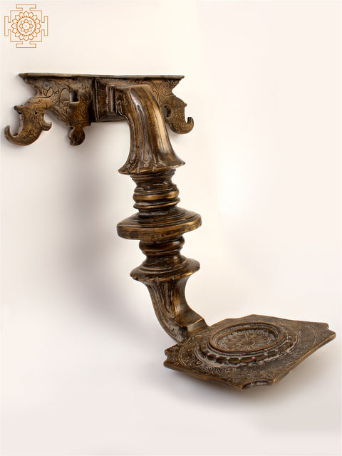 10" Brass Wall Mounted Candle / Diya Holder