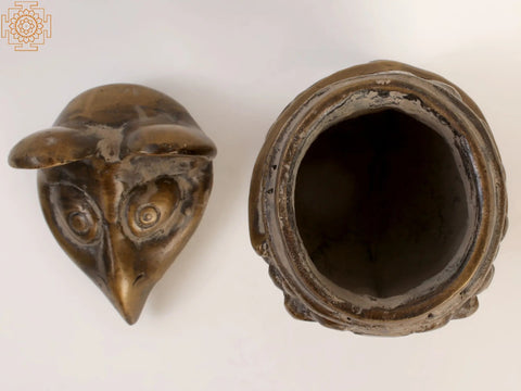 4" Small Brass Owl box