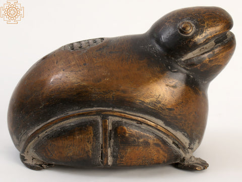 4" Small Frog Figurine in Brass