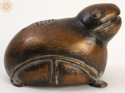 4" Small Brass Frog Figurine Handmade