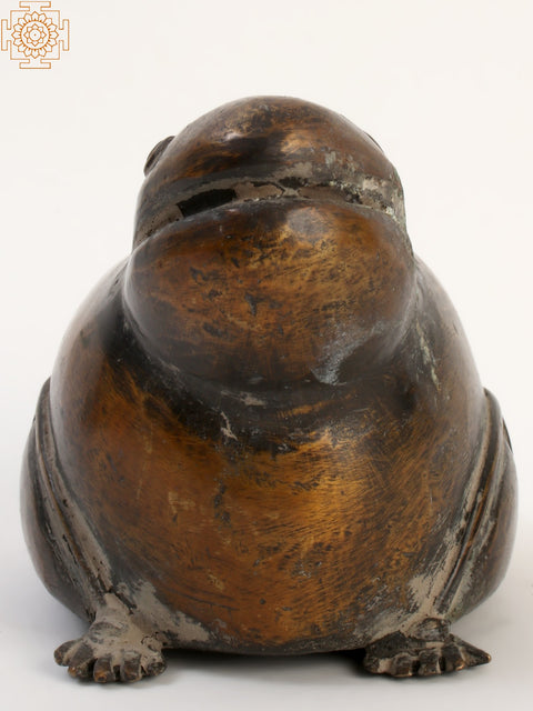 4" Small Frog Figurine in Brass