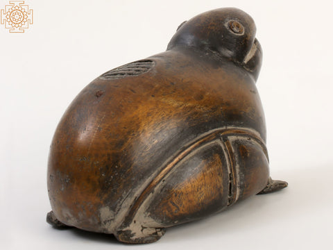 4" Small Frog Figurine in Brass