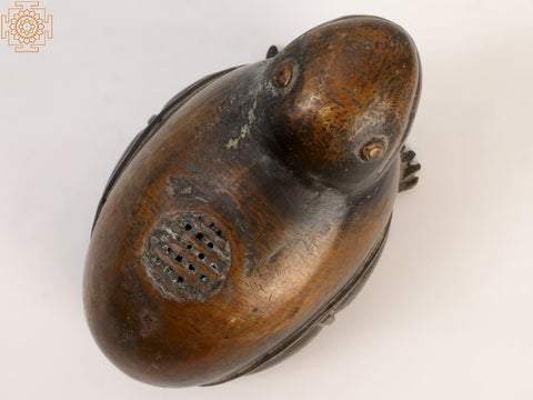 4" Small Frog Figurine in Brass