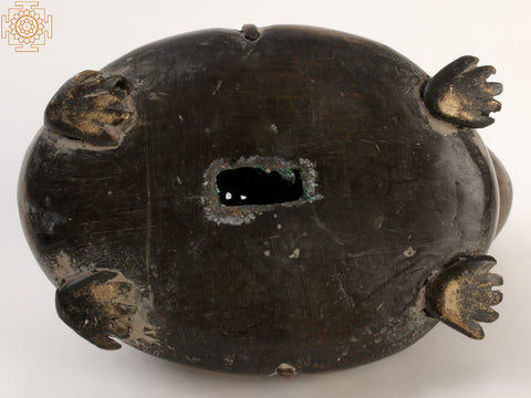 4" Small Frog Figurine in Brass