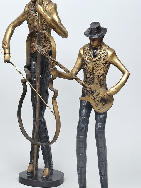 The Band - Set of Five Musicians With Various Instruments | Brass Statue