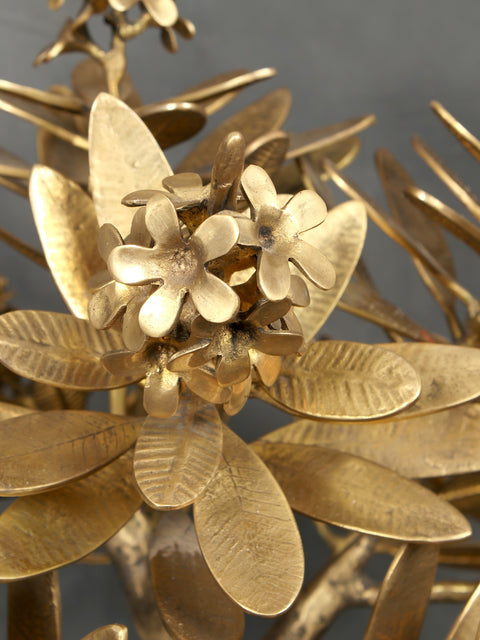 32" Large Authentic Flower Tree With Butterflies | Brass