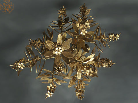 32" Large Authentic Flower Tree With Butterflies | Brass