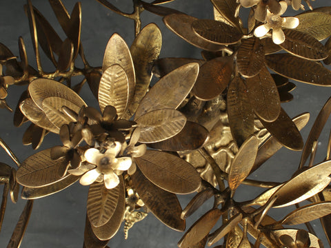 32" Large Authentic Flower Tree With Butterflies | Brass