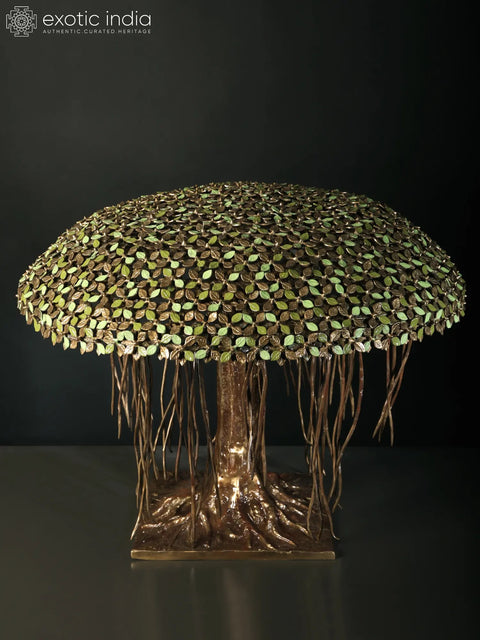 24" Superfine Round Shape Tree in Brass | Home Decor