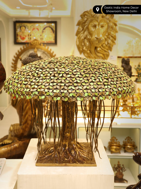 24" Superfine Round Shape Tree in Brass | Home Decor